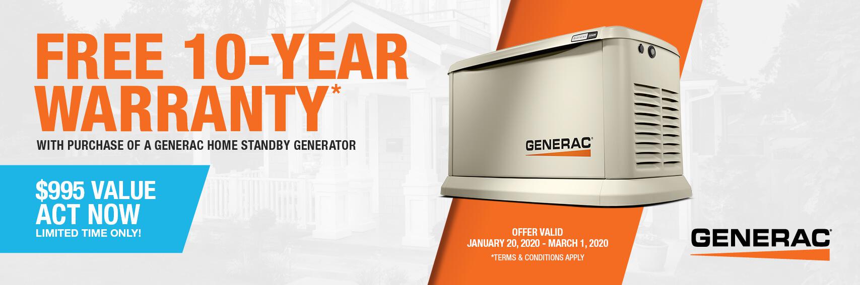 Homestandby Generator Deal | Warranty Offer | Generac Dealer | Wilmington, NC